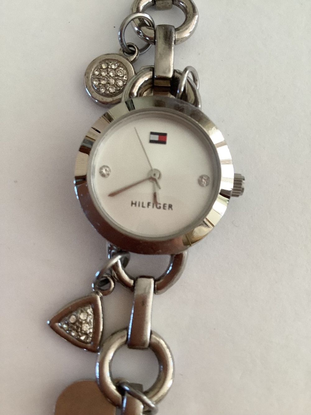 Ladies silver Tommy Hilfiger silver charm watch